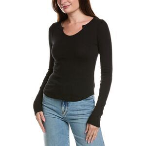 Project Social T Womens The Comeback Notch Neck Top, Black